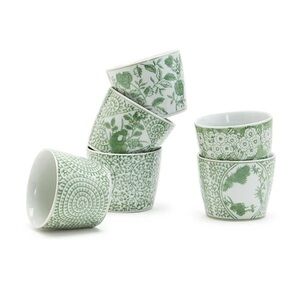 Mini Green Cachepots: Set of 6